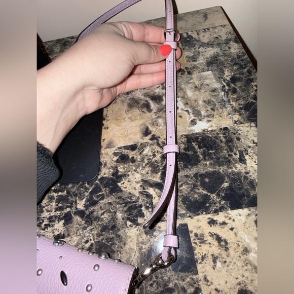 Coach Callie Foldover Crossbody Clutch with Tea Rose Rivets & Pearls - Picture 14 of 16